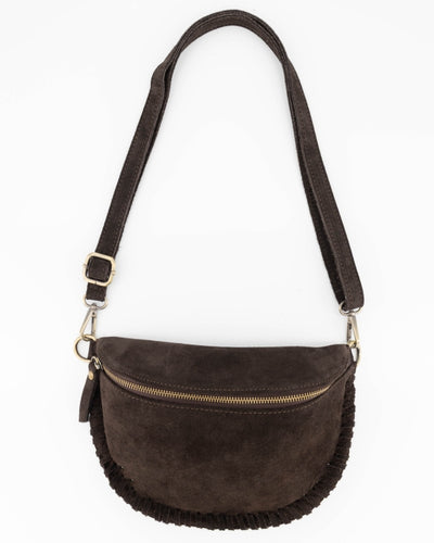 Mara Schoudertas Suede T416 dark brown