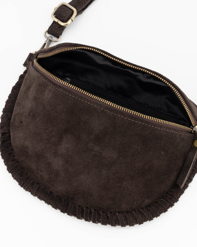 Mara Schoudertas Suede T416 dark brown