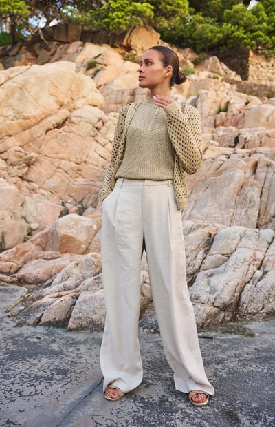 Esqualo Trousers WB Pleat Broek light sand HS25.10221