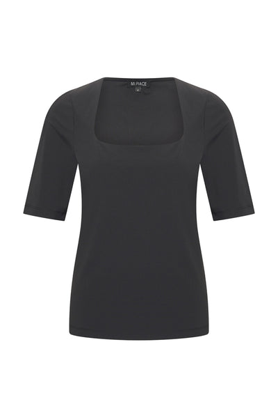 Mi Piace Travelstof Top Vierkante Hals zwart 202609