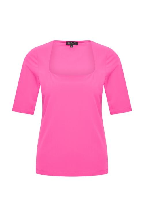 Mi Piace Travelstof Top Vierkante Hals fuchsia 202609