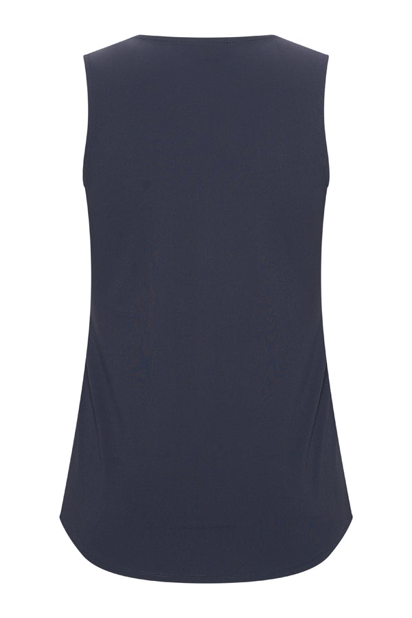 Mi Piace Travelstof Mouwloze Top Vierkante Hals donkerblauw 202610