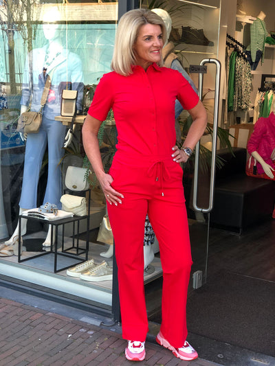 Mi piace Travelstof Broek Recht Model 202089 rood