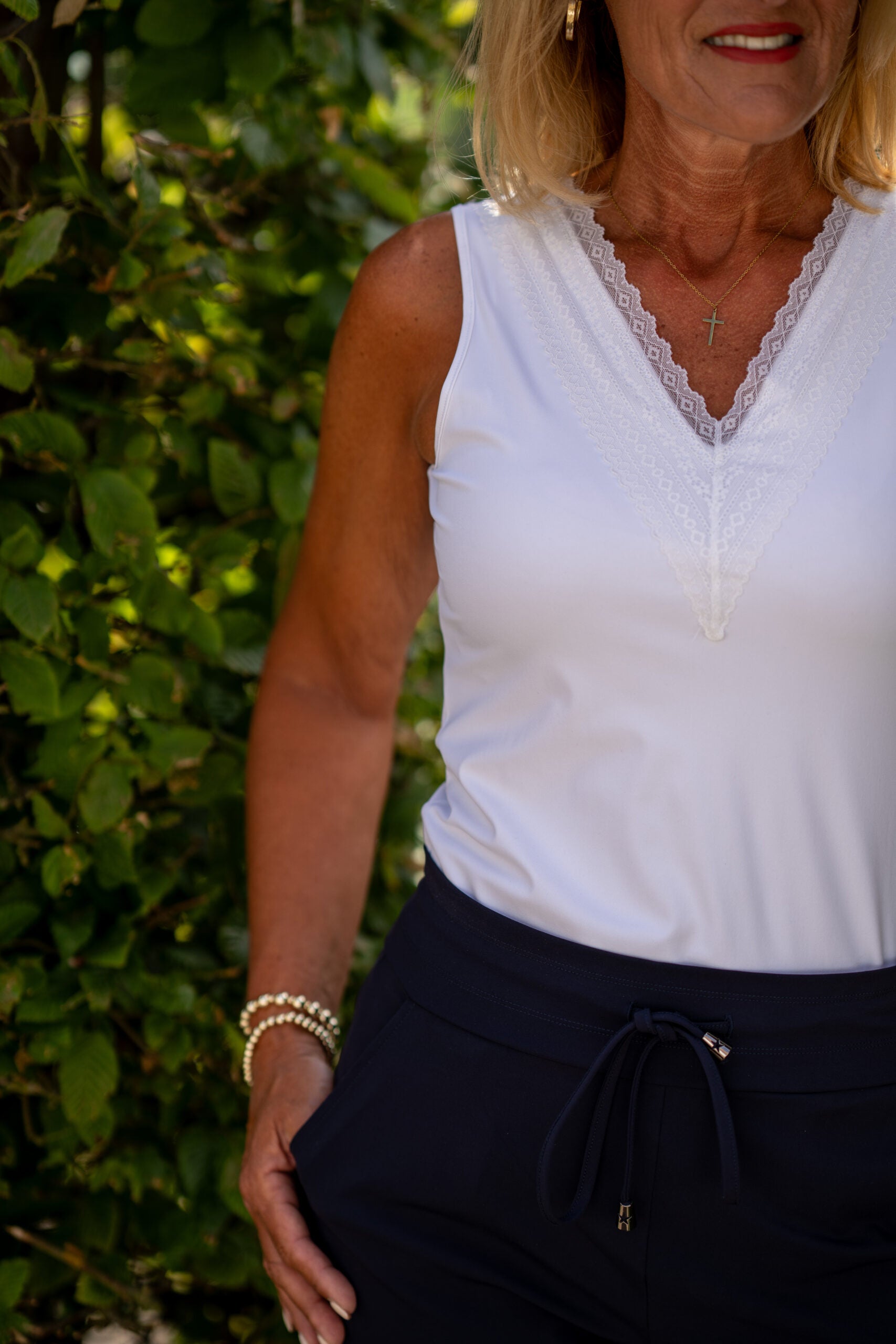 Mi Piace Travelstof Top Kant wit 202254