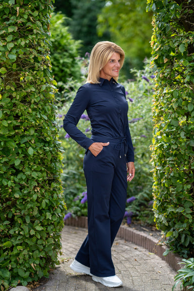 Mi Piace Travelstof Blouse donkerblauw 60840