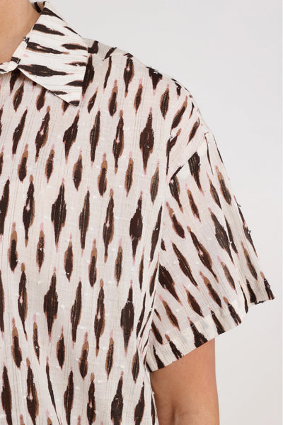 Nukus Britt Blouse Print offwhite/fango