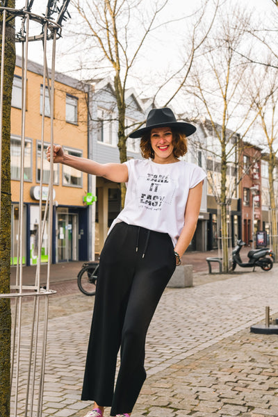 Freequent Fenjal Shirt brilliant white w. black