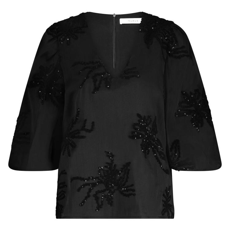 Nukus Delilah Blouse Embroidery zwart