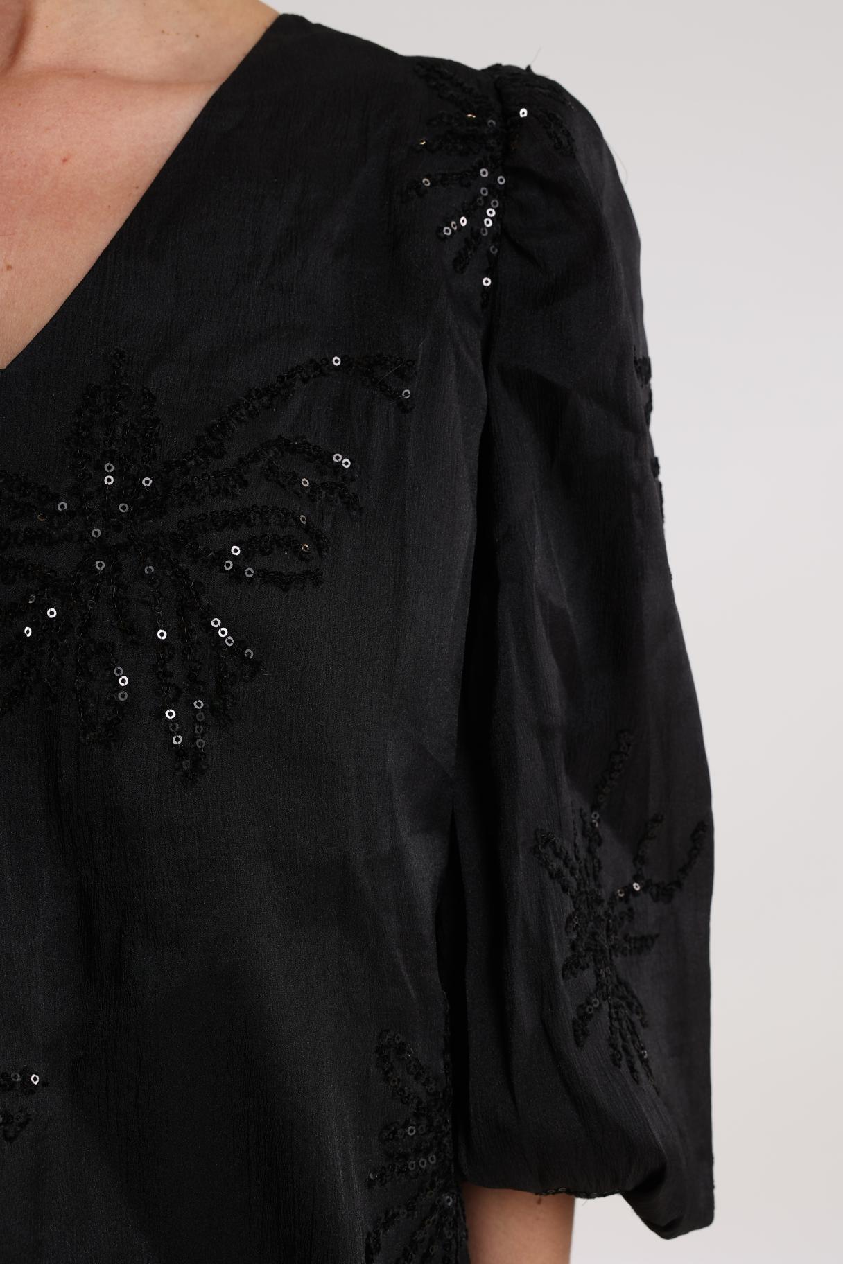 Nukus Delilah Blouse Embroidery zwart