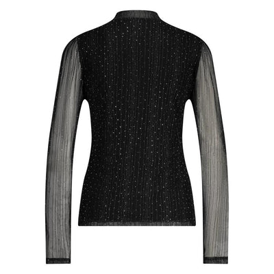 Nukus Puck Top Strass zwart