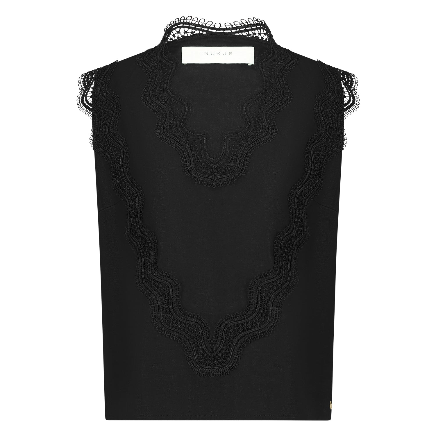 Nukus Maya Top Embroidery zwart