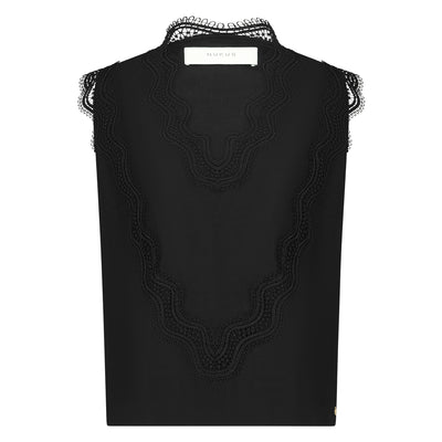 Nukus Maya Top Embroidery zwart