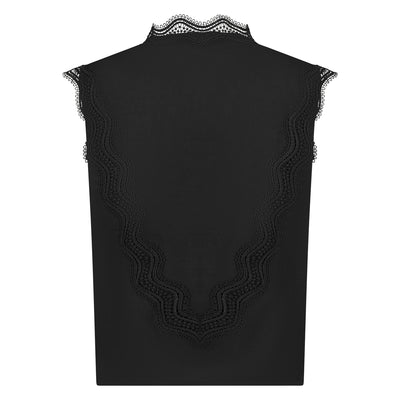 Nukus Maya Top Embroidery zwart