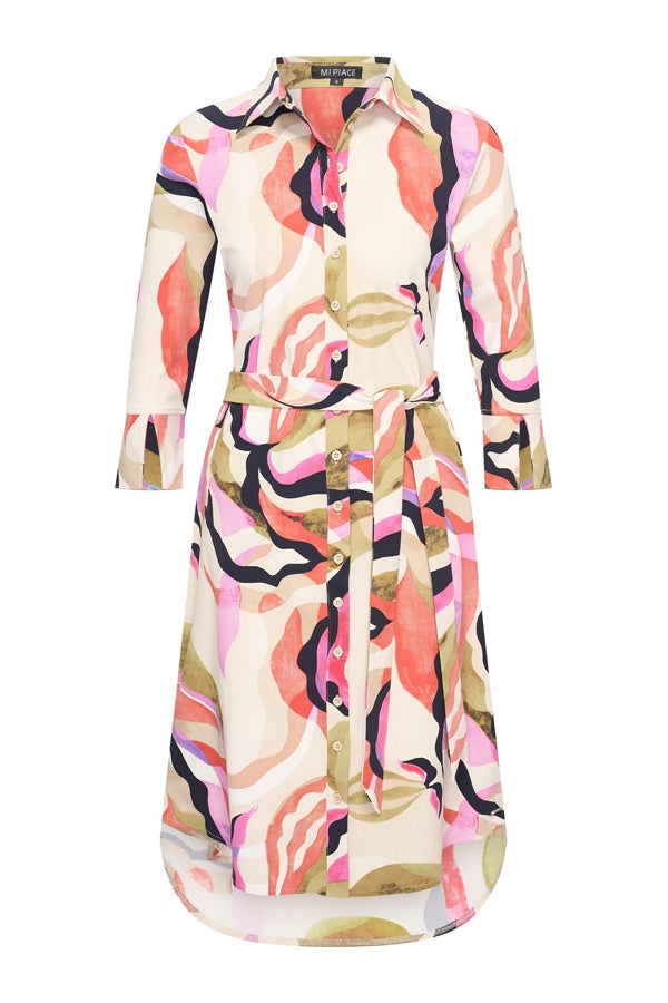 Mi Piace Travelstof Jurk multicolour picasso print 202092