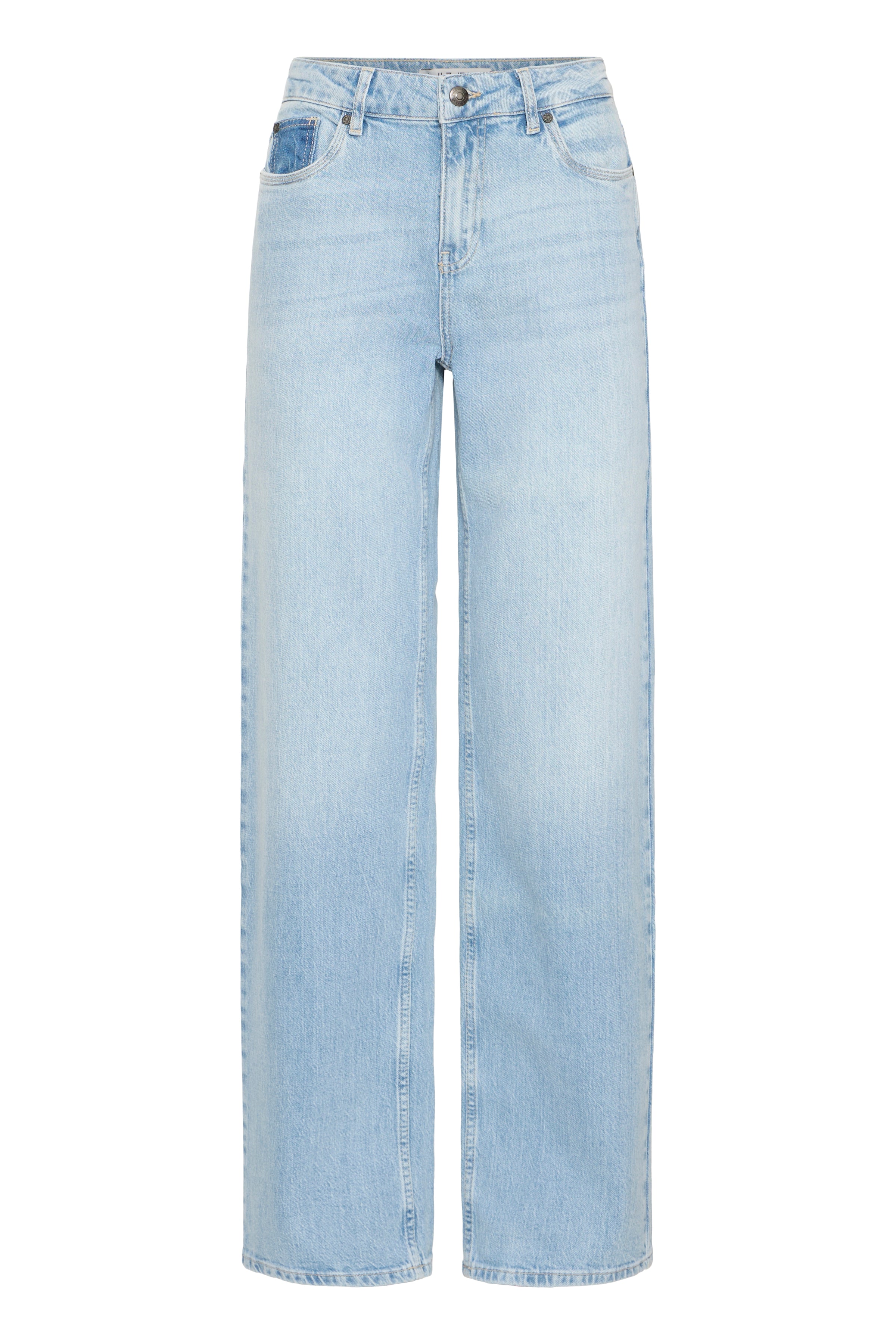 Pulz Jeans Vega UHW Wide Leg Jeans Broek L34 light blue denim