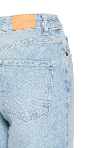 Pulz Jeans Vega UHW Wide Leg Jeans Broek L34 light blue denim