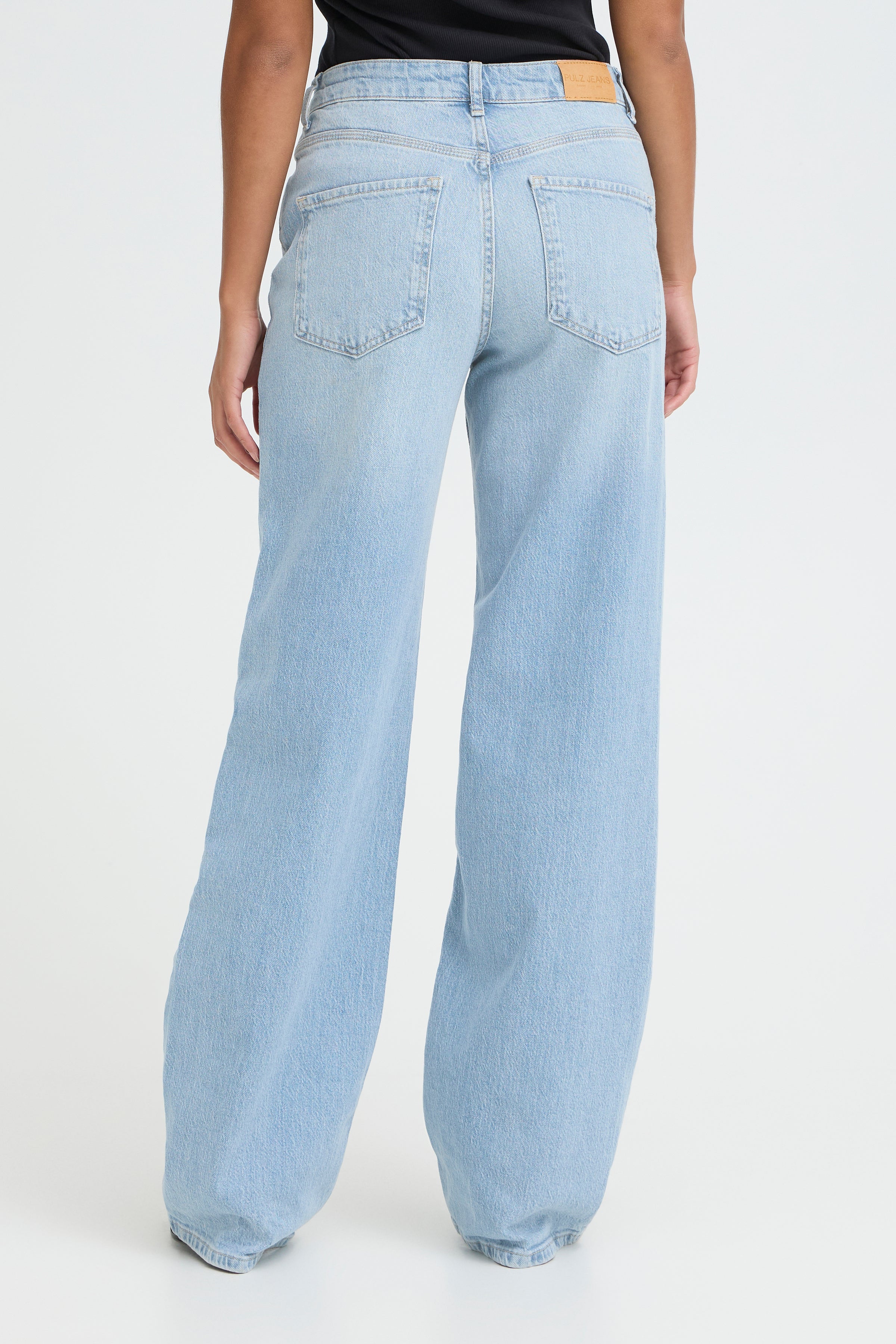 Pulz Jeans Vega UHW Wide Leg Jeans Broek L34 light blue denim