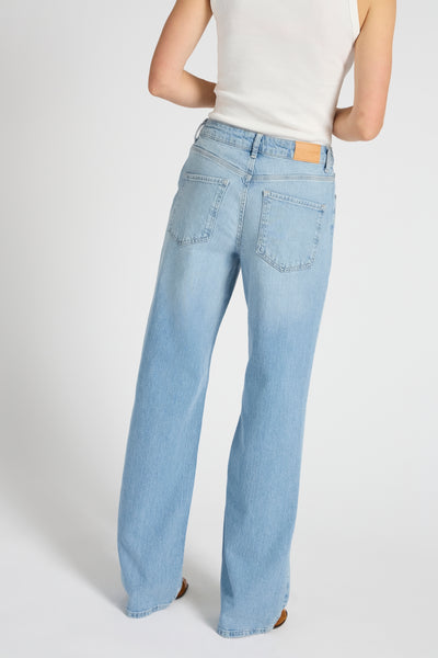 Pulz Jeans Vega UHW Wide Leg Jeans Broek L34 light blue denim