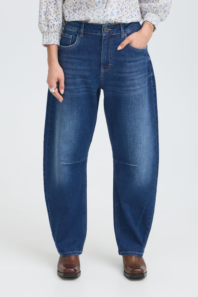 Pulz Jeans Anni HW Barrel Leg dark blue