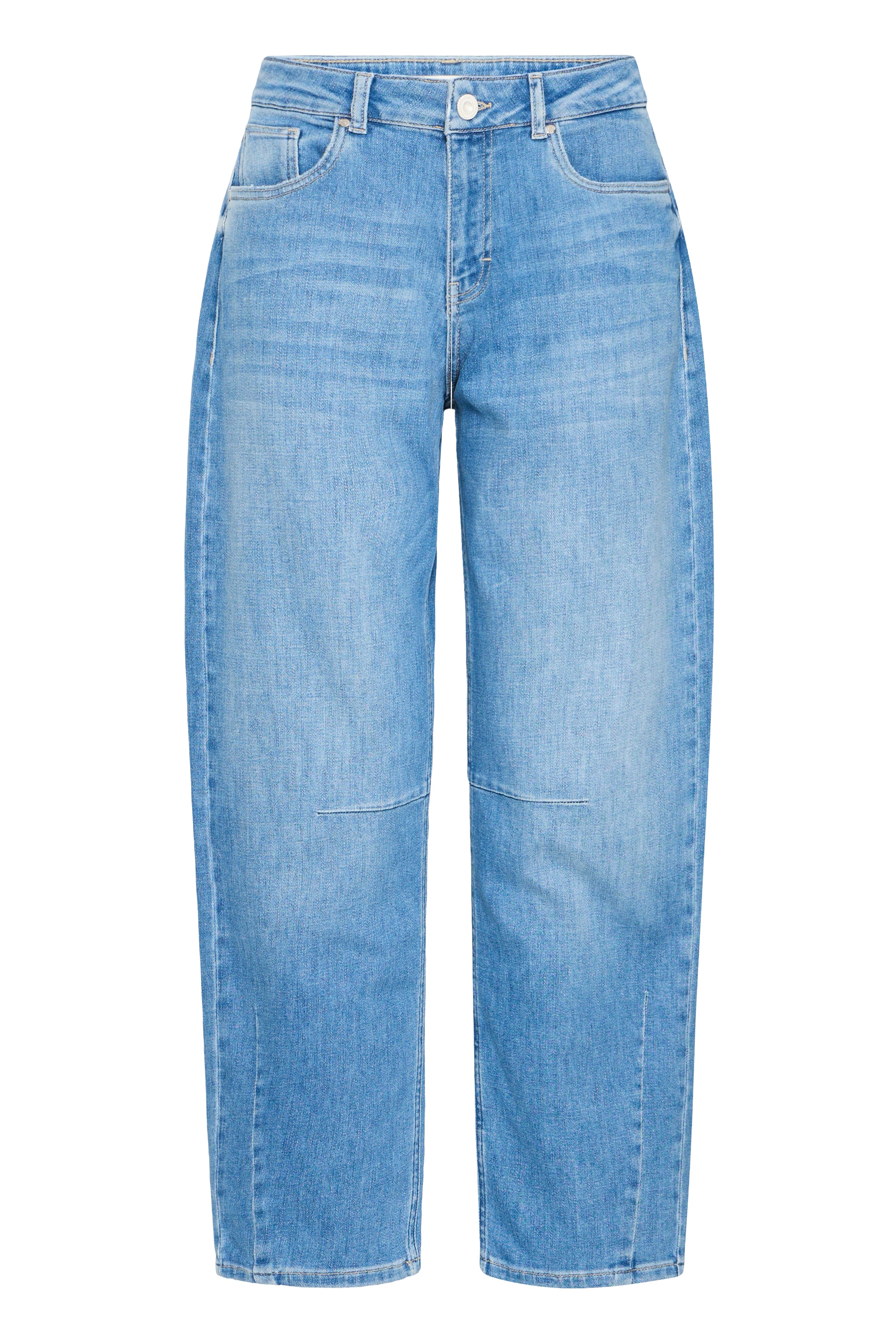 Pulz Jeans Anni HW Barrel Leg Jeans Broek medium blue denim