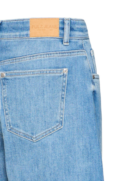 Pulz Jeans Anni HW Barrel Leg Jeans Broek medium blue denim