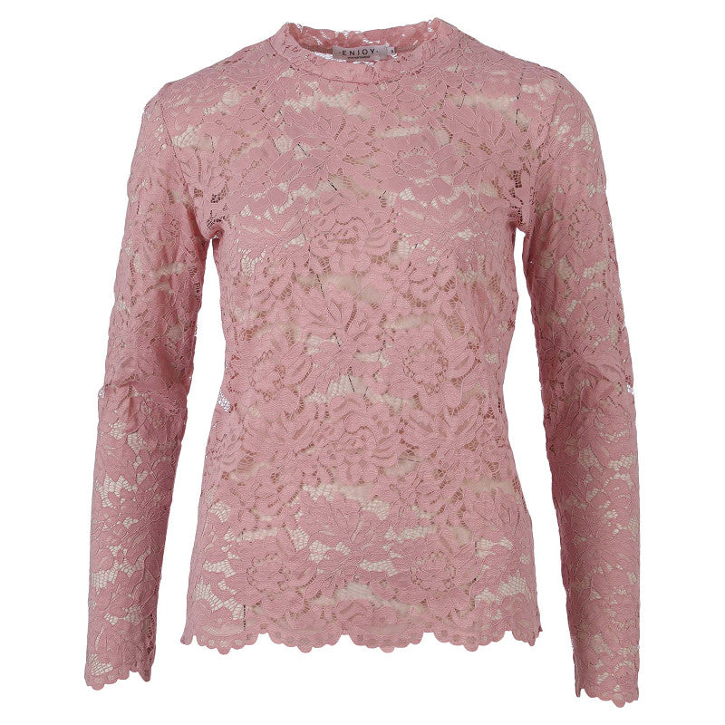 Enjoy Top Allover Kant 503259 Poederroze