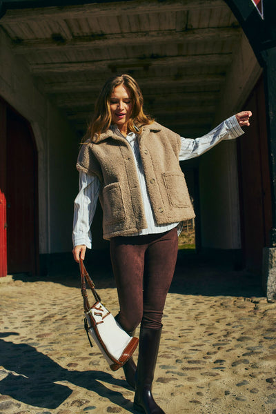 Freequent Lamby Teddy Gilet simply taupe