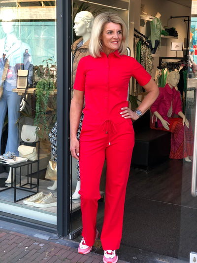 Mi piace Travelstof Broek Recht Model 202089 rood