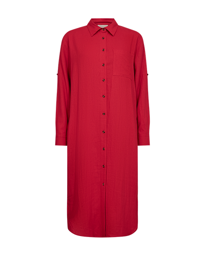Freequent Lava Shirt Dress true red