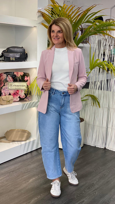 Fashion Halflange Blazer 0400 poeder roze