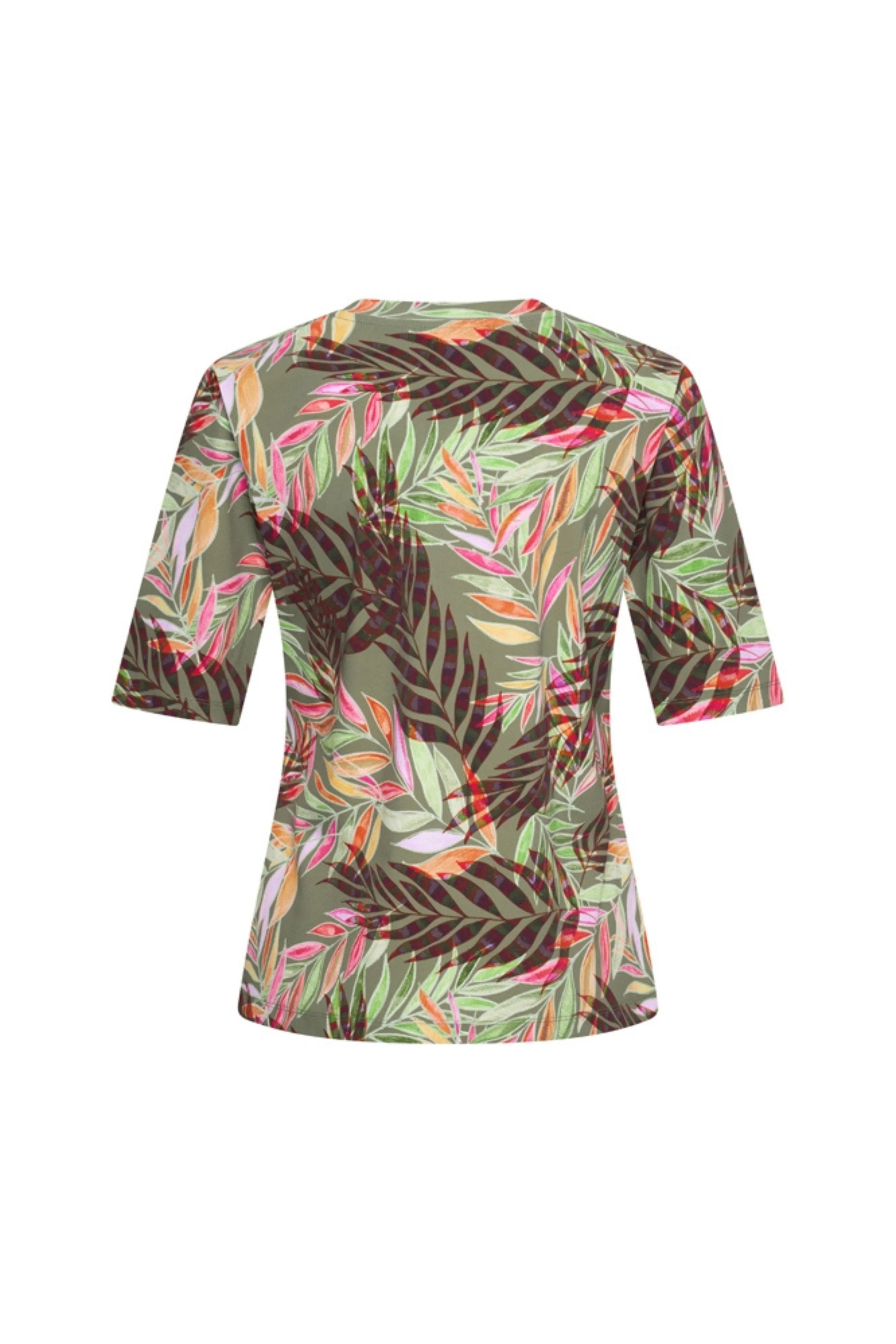 Mi Piace Travelstof Top V-Hals 202271 pencil branches print olive