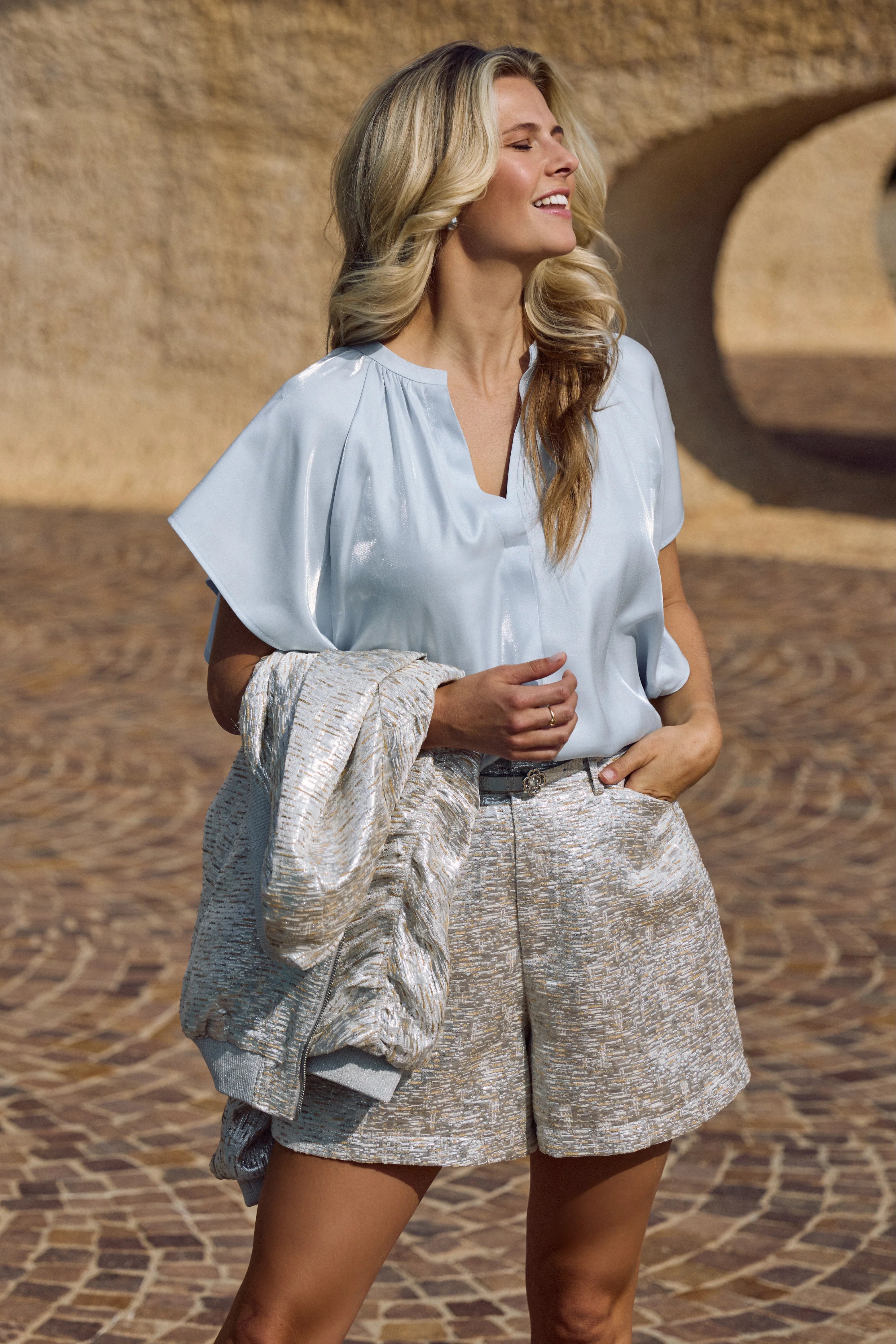 Nukus Taylor Top Shiny cloudy