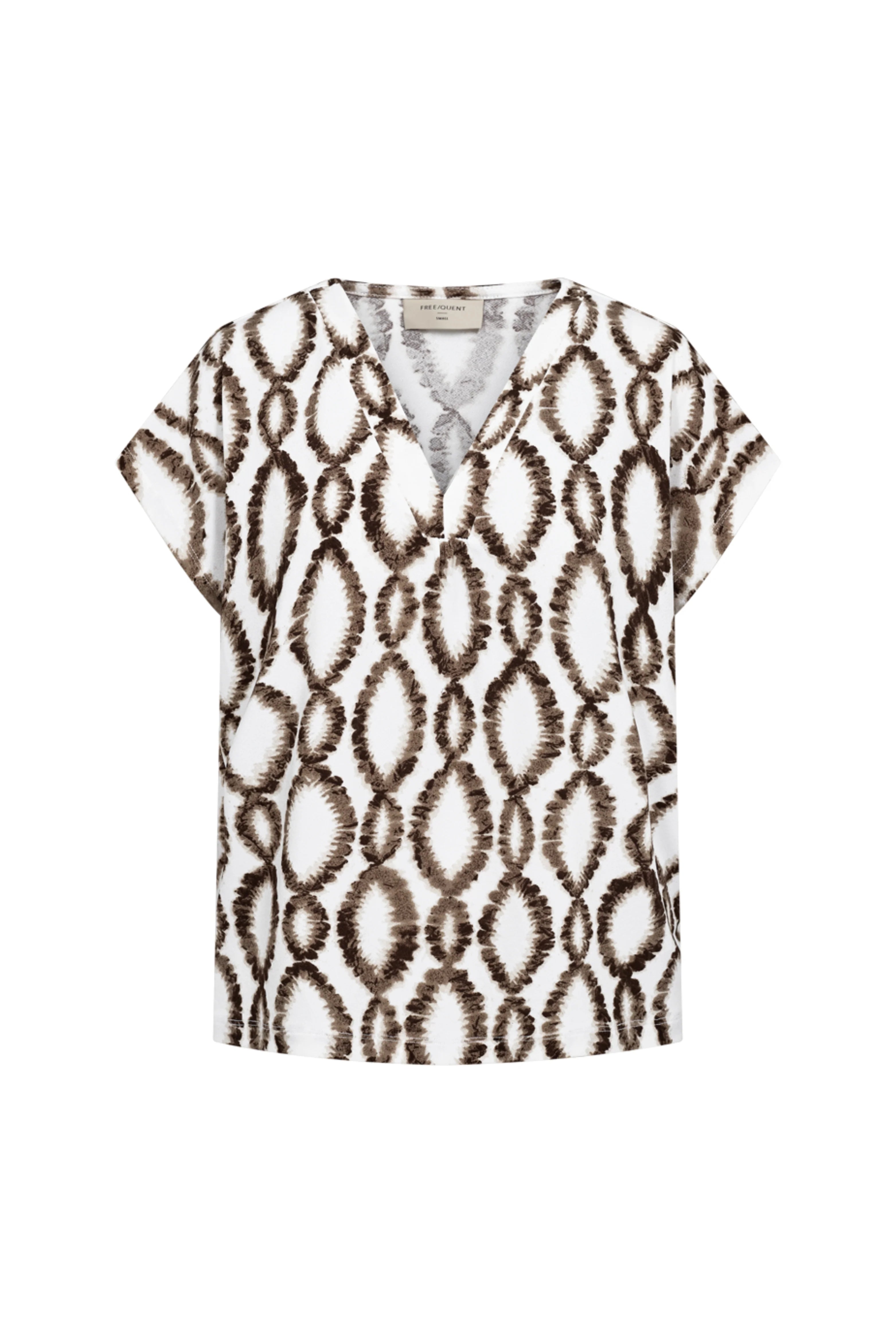 Freequent Floi Tee brilliant white w. coffee bean