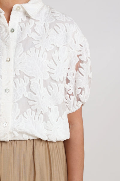 Nukus Berit Blouse Embroidery offwhite