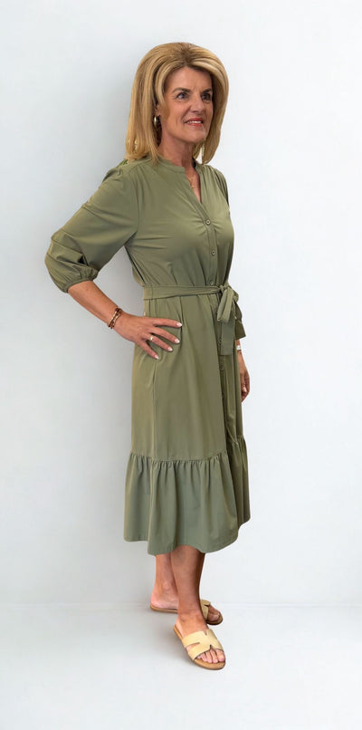 Mi Piace Travelstof Jurk 202808 olive