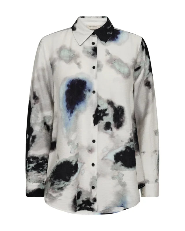 Freequent Silla Blouse black dusty turquoise 1750