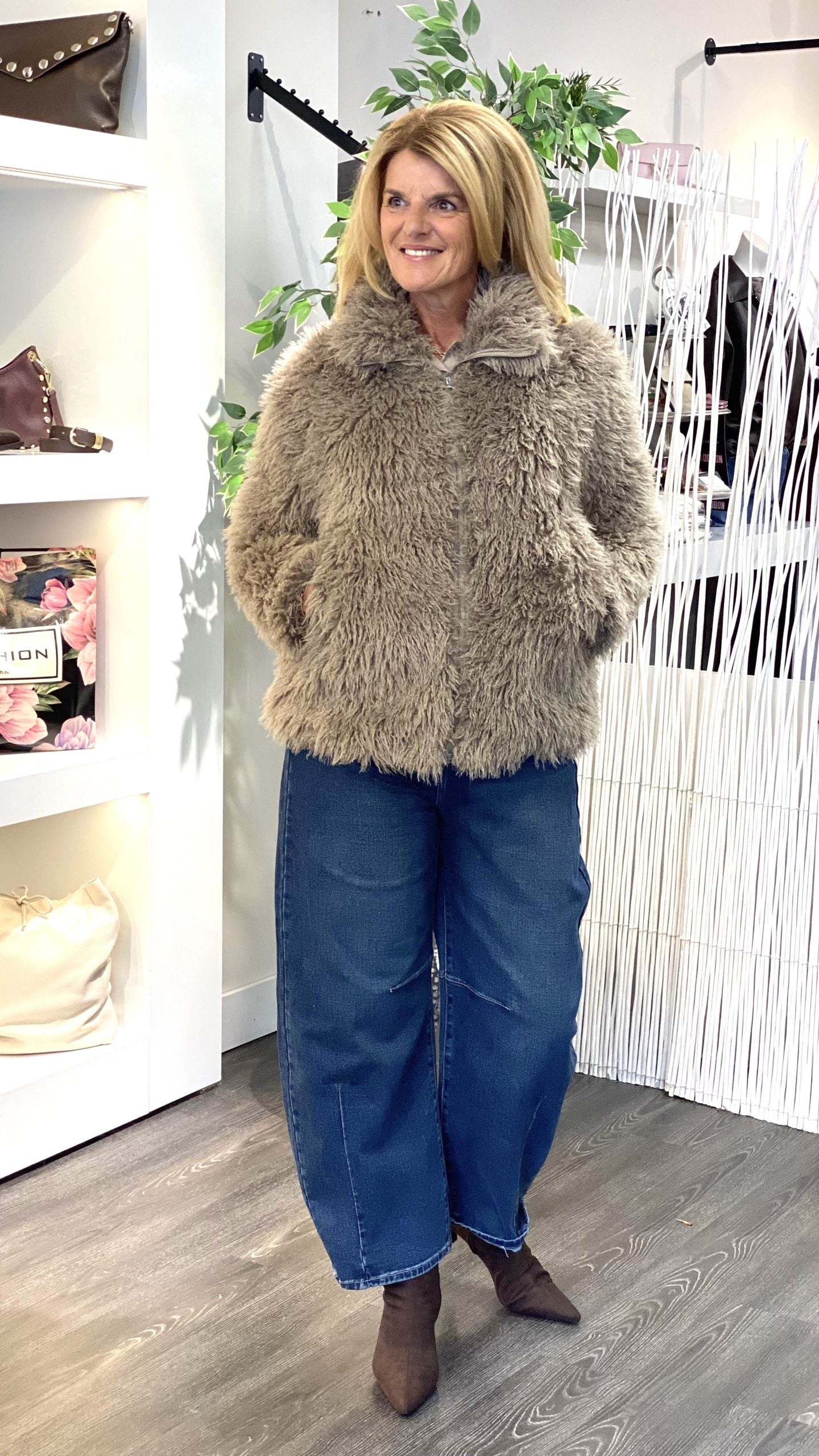 Freequent Fine Jacket desert taupe