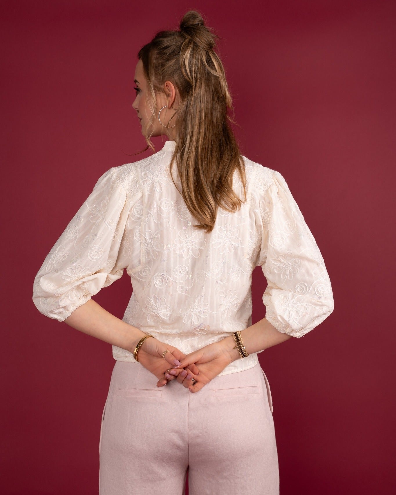 ICNK Amsterdam Job Blouse Cordella Butterfly Print offwhite