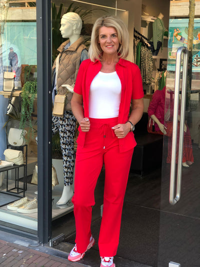 Mi piace Travelstof Broek Recht Model 202089 rood