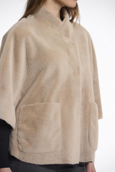 Rino & Pelle Dewi Faux Fur Cape oat
