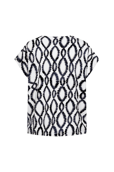 Freequent Floi Tee brilliant white w. black