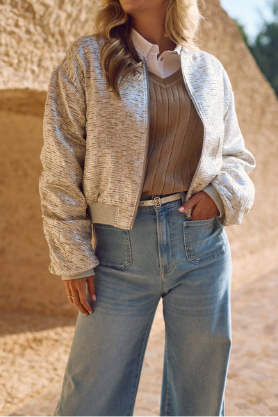 Nukus Babette Bomber silver / camel