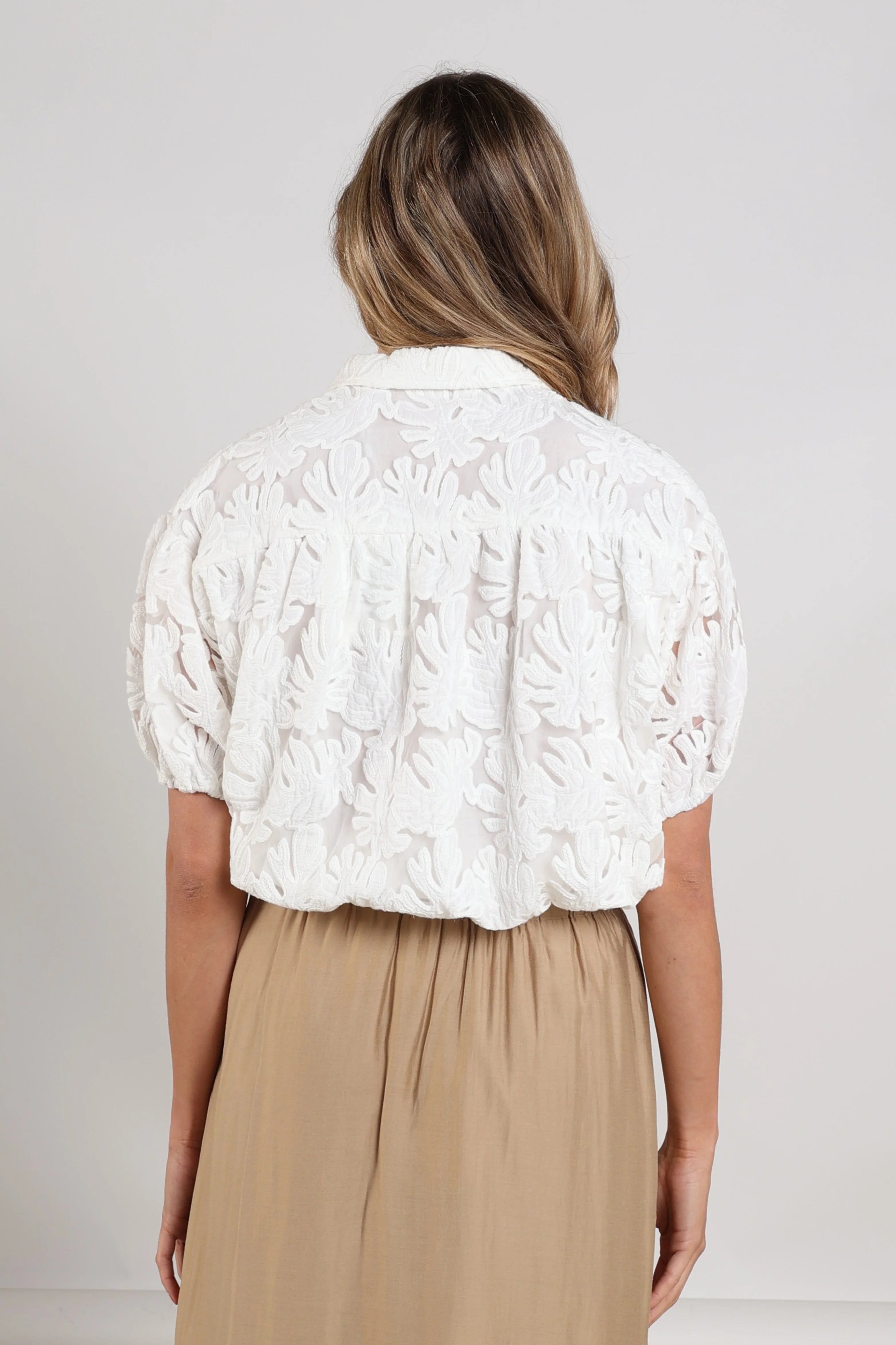 Nukus Berit Blouse Embroidery offwhite