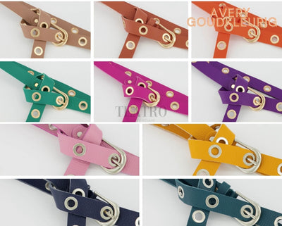 Riem ring goud echt leer meerdere kleuren