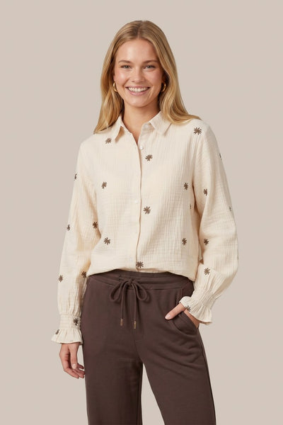 C&S Lancy Blouse sand/mocha brown