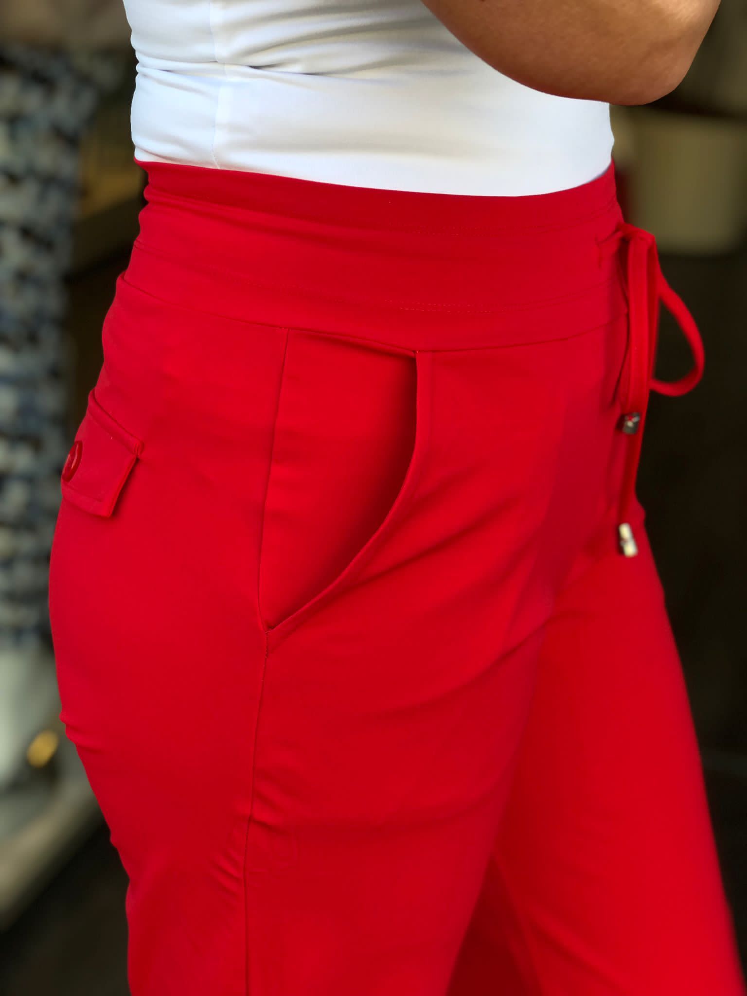 Mi piace Travelstof Broek Recht Model 202089 rood