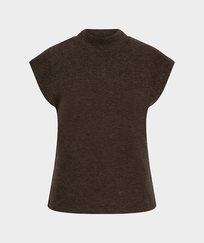 Esuqalo Sleeveless Sweater Mock cacao brown F26.07535