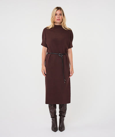 Esqualo Long Dress Knit cacao F26.18515