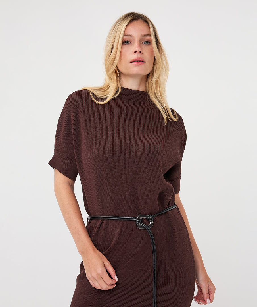 Esqualo Long Dress Knit cacao F26.18515