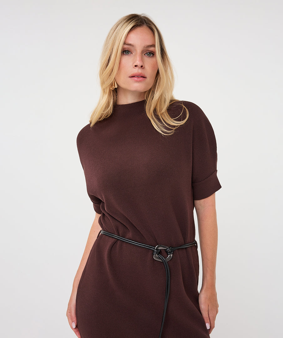 Esqualo Long Dress Knit cacao F26.18515